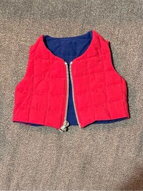 American Girl Doll Red Quilted Buffer Vest Zip-Up